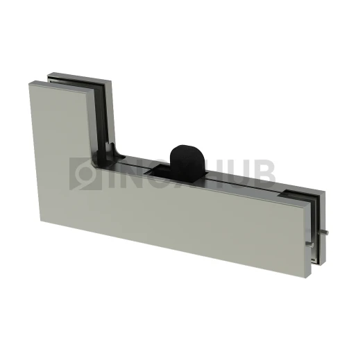 Фитинг угловой (140B SSS) на фрамугу с ответной частью под замок, со стопором, нерж. сталь матовая