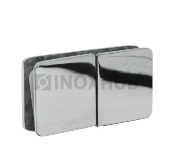 Коннектор (734 PSS) стекло-стекло 180° (без фаски), нерж. сталь полированная