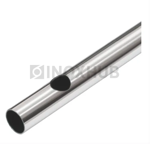Труба с перфорацией Ø16.3 шагом 110 круглая, AISI 201, A554, 25×1.2×6000, GRIT 600