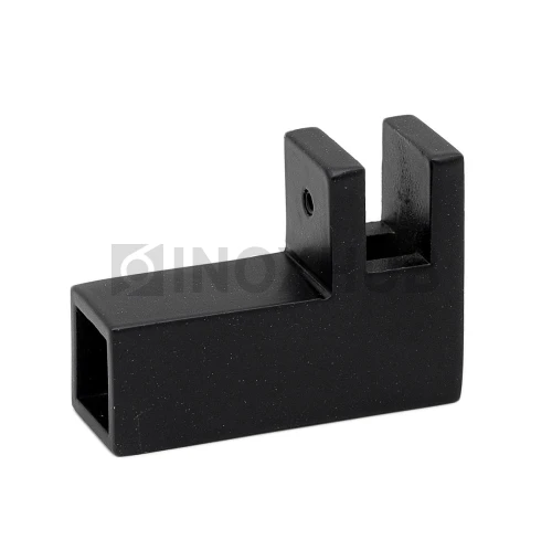 Держатель стекла (187 BLC) торцевой горизонтальный, для штанги 15×15 мм, Черный мат