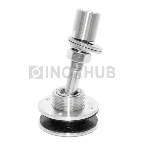 Шарнирный рутель без зенковки, М14 шаг Р=2 d=58.0, стекло 12.0-22.0 мм, AISI 316, GRIT 320