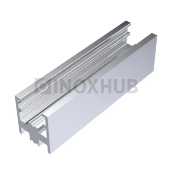 Профиль нижний п-обр. (763 al), L=2200 мм, стекло 8.0 мм, полированный алюминий