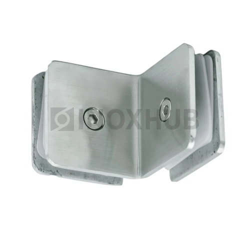 Коннектор (735 SSS) стекло-стекло 90° (без фаски), нерж. сталь матовая