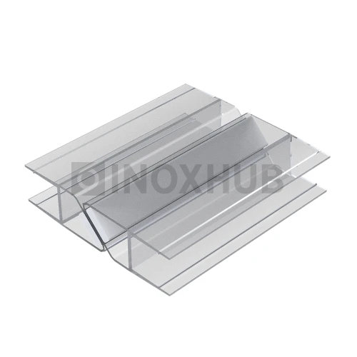 Профиль (210-8-2500 CL) магнит белый 90º/180º, L=2500 (1 компл/2шт), стекло 8.0 мм, ПВХ прозрачный БЕЛЫЙ
