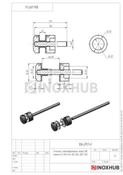 Точечный стеклодержатель малый облегченный, стекло 6.0-22.0 мм, М8, AISI 304, GRIT 320