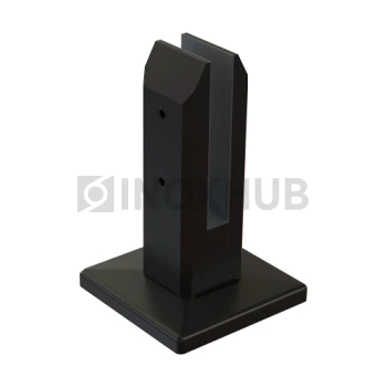 Напольный стеклодержатель литой квадратный 45×50×160 мм, AISI 304, Черный мат