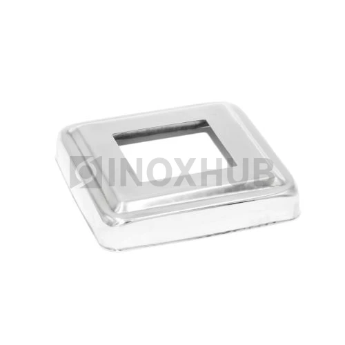 Низ стойки квадратный фигурный, 40.0×40.0 мм / 86.0×86.0 мм, AISI 304, GRIT 600