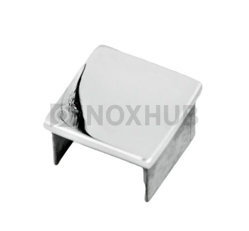 Заглушка для поручня с пазом, 40.0×40.0 мм, AISI 304, GRIT 600