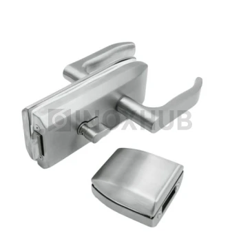 Замок (013-2 SSS) без притвора, с ответной частью на стекло, нерж. сталь матовая