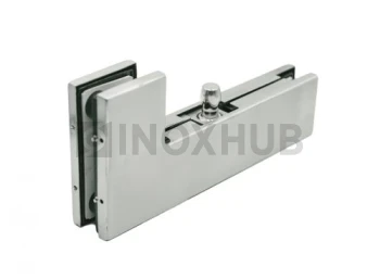 Фитинг угловой (140 SSS) на фрамугу с осью, стекло 10-12 мм, нерж. сталь матовая