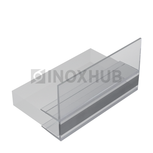 Профиль (214-8 CL) ус 17 мм, L=2200, стекло 8.0 мм, ПВХ прозрачный БЕЛЫЙ