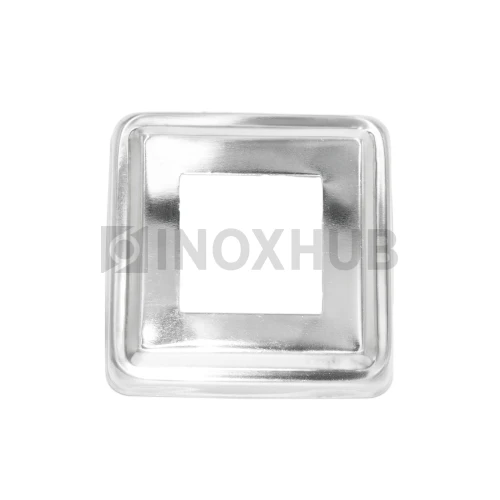 Низ стойки квадратный фигурный, 40.0×40.0 мм / 86.0×86.0 мм, AISI 304, GRIT 600