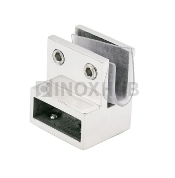 Держатель стекла (347 PSS) торцевой горизонтальный, штанга 30×10 мм, нерж. сталь полированная