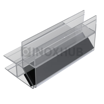 Профиль (210-8 CL) магнит белый 90º/180º, L=2200 (1 компл/2шт), стекло 8.0 мм, ПВХ прозрачный БЕЛЫЙ