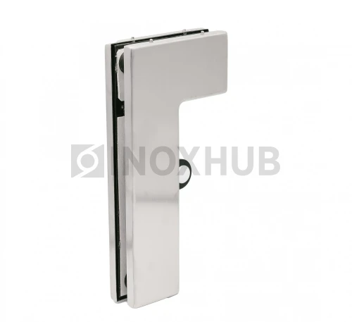 Фитинг угловой (140B SSS) на фрамугу с ответной частью под замок, со стопором, нерж. сталь матовая