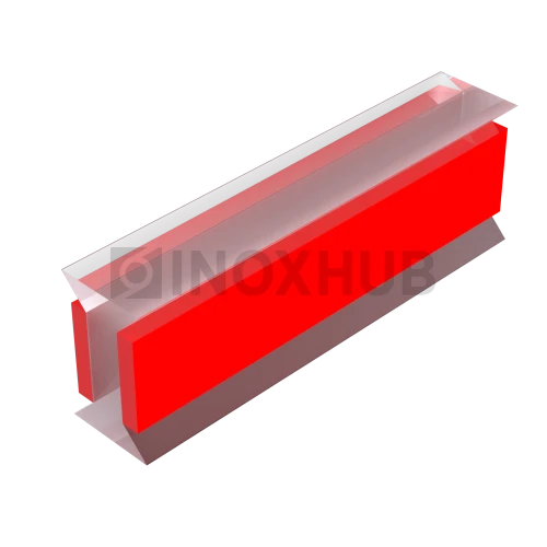 Профиль (220-8) межстекольный самоклеящийся, L=3000, стекло 8.0 мм, ПВХ прозрачный