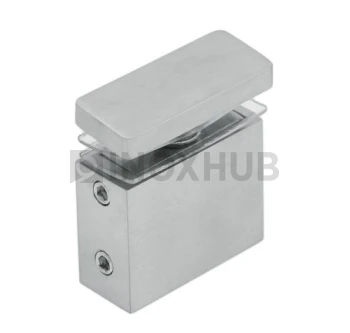 Держатель стекла (342 SSS) через отверстие, штанга 30×10 мм, нерж. сталь матовая