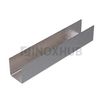 Профиль (П-08-3000 SSS) П-образный 10.0×8.4(вн)×10.0, L=3000 мм, стекло 8.0 мм, AISI 304 GRIT 320