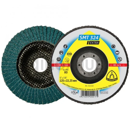 Шлифовальный диск лепестковый "JoSili" диоксид циркония, Ø125х22 мм, P80 