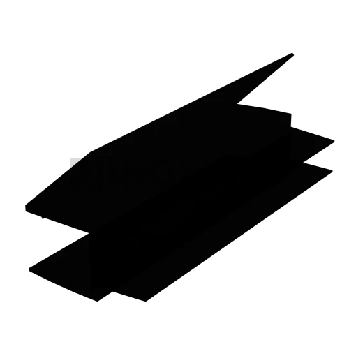Профиль (206-8 BLC) нижний, L=2200, стекло 8.0 мм, ПВХ Черный мат