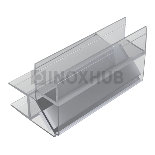 Профиль (210-10 CL) магнит белый 90º/180º, L=2200 (1компл/2 шт), стекло 10.0 мм, ПВХ прозрачный БЕЛЫЙ