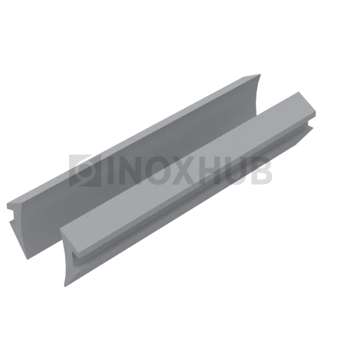 Уплотнитель для П швеллер 22 и П швеллер 24, стекло 8.0 мм, серый