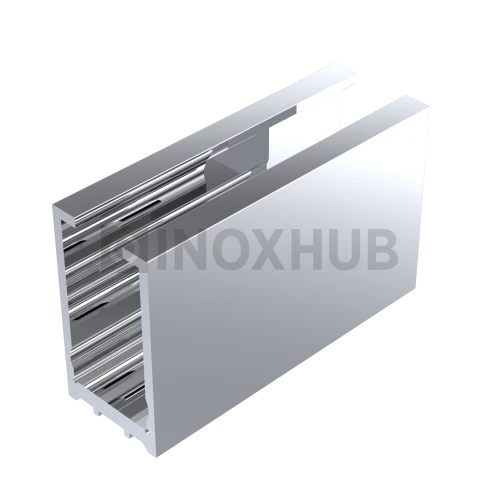 Профиль (587 al) стекло-стена, 30×17 мм L=3000 мм, стекло 8.0 мм, полированный алюминий