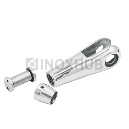 Наконечник для крепления тяги правый, М14 шаг Р=2, AISI 316, GRIT 600