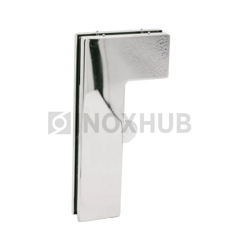 Фитинг угловой (140B PSS) на фрамугу с ответной частью под замок, со стопором, нерж. сталь полированная