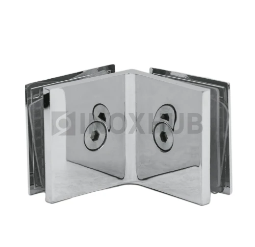 Коннектор (725 PC) стекло-стекло 90°, полированный хром