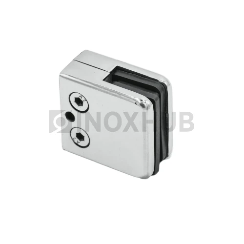 Стеклодержатель штамп. квадратный на плоскость, стекло 8.0 мм, AISI 304, GRIT 600