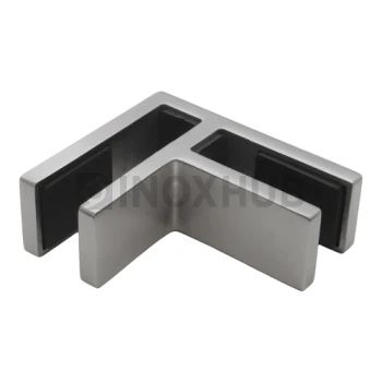 Стеклодержатель под 90º стекло-стекло, стекло 10.0-12.0 мм, AISI 304, GRIT 320