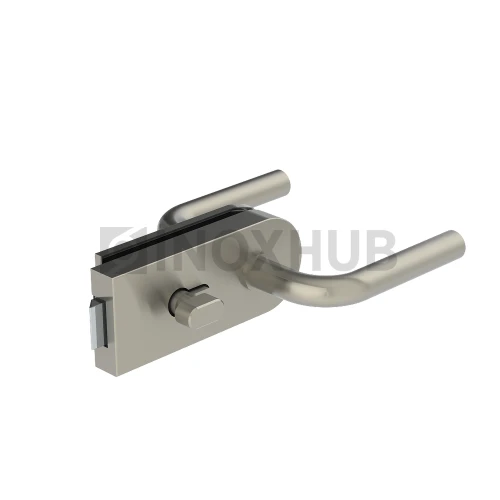 Замок (86-1 SSS) с нажимной ручкой, притвором, без отв. части, нерж. сталь матовая