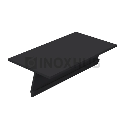 Крышка 28.5 на профиль 80/102/106 для стекла 10-12 мм, L=6000, Анодированный алюминий Черный мат