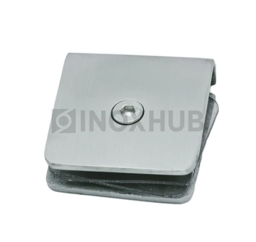 Коннектор (731 SSS) стекло-стена, 2 отверстия (без фаски), нерж. сталь матовая