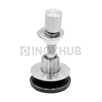 Шарнирный рутель без зенковки с наружным винтом, М14 шаг Р=2 d=58.0, стекло 16.0-24.0 мм, AISI 316, GRIT 320