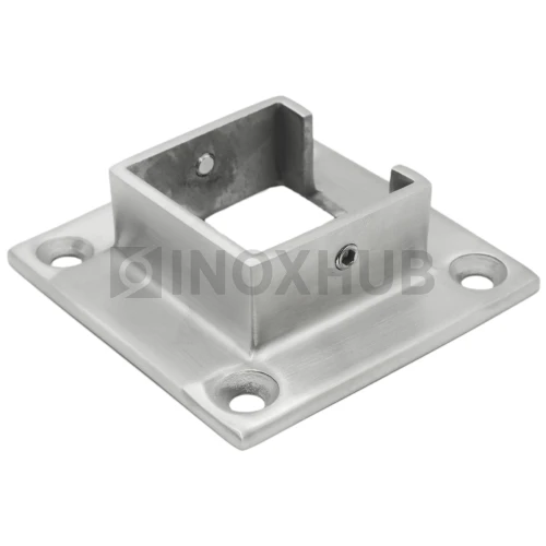 Фланец для поручня с пазом, 40.0×40.0 мм, AISI 304, GRIT 320