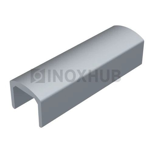 П-поручень под уплотнитель, под стекло 10 мм, L=6000, Анодированный алюминий