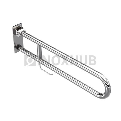 Поручень двойной откидной с бумагодержателем, Ø32 мм, AISI 304, GRIT 600