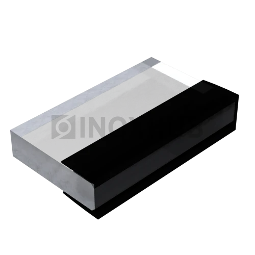 Профиль (211-8 BLC) без уса, L=2200, стекло 8.0 мм, ПВХ Черный мат