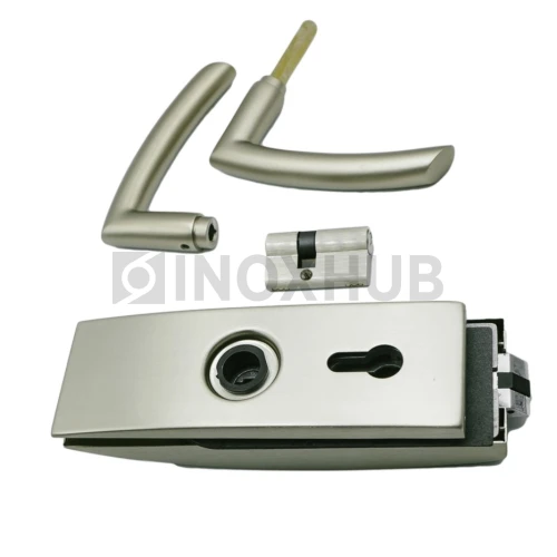 Замок (87-1 SNP) с нажимной ручкой, притвором, Алюминий под SSS