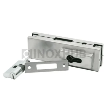 Замок (150С SSS) центральный с прямоугольным ригелем, нерж. сталь матовая