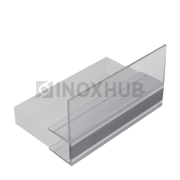 Профиль (214-8 CL) ус 17 мм, L=2200, стекло 8.0 мм, ПВХ прозрачный БЕЛЫЙ