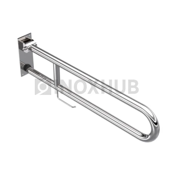 Поручень двойной откидной с бумагодержателем, Ø32 мм, AISI 304, GRIT 600