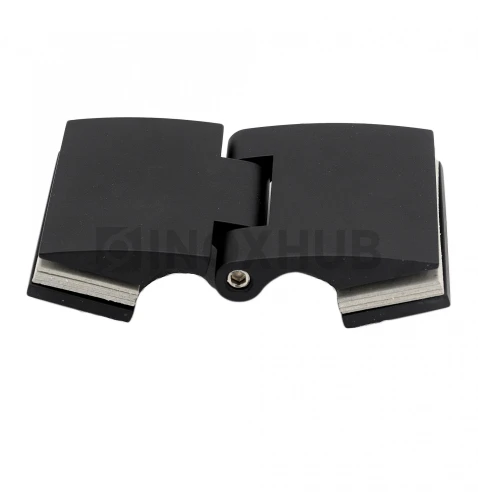 Петля (512 BLC) стекло-стекло, открывание наружу, Черный мат