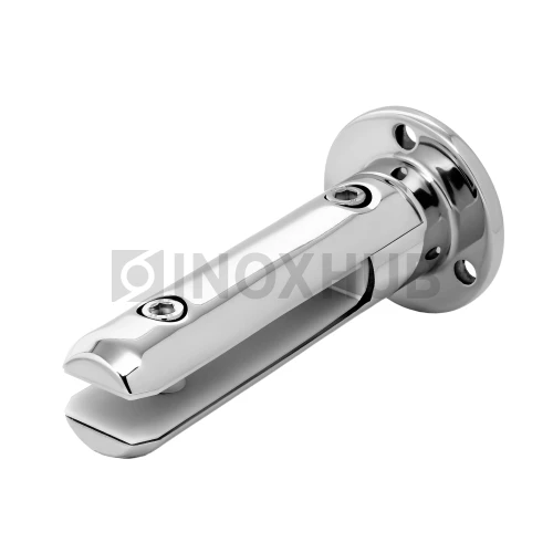 Напольный стеклодержатель литой круглый под сверление, Ø50×190 мм, AISI 304, GRIT 600