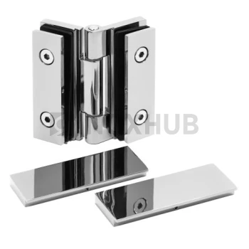 Петля (515 PC) стекло-стекло, без реза уплотнителя, с декоративными крышками, полированный хром