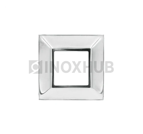 Низ стойки квадратный, 40.0×40.0 мм / 82.0×82.0 мм, AISI 304, GRIT 600