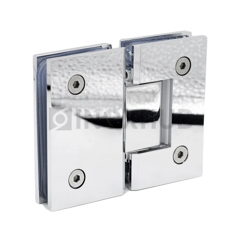 Петля (303 PBrass) стекло-стекло 180°, (без фаски), латунь, полированный хром