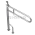 Поручень двойной откидной с опорой в пол с бумагодержателем, Ø32 мм, AISI 304, GRIT 600
